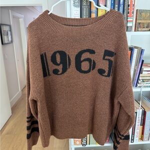 Pilcro lush thick Brown Sweater with 1965 Design
